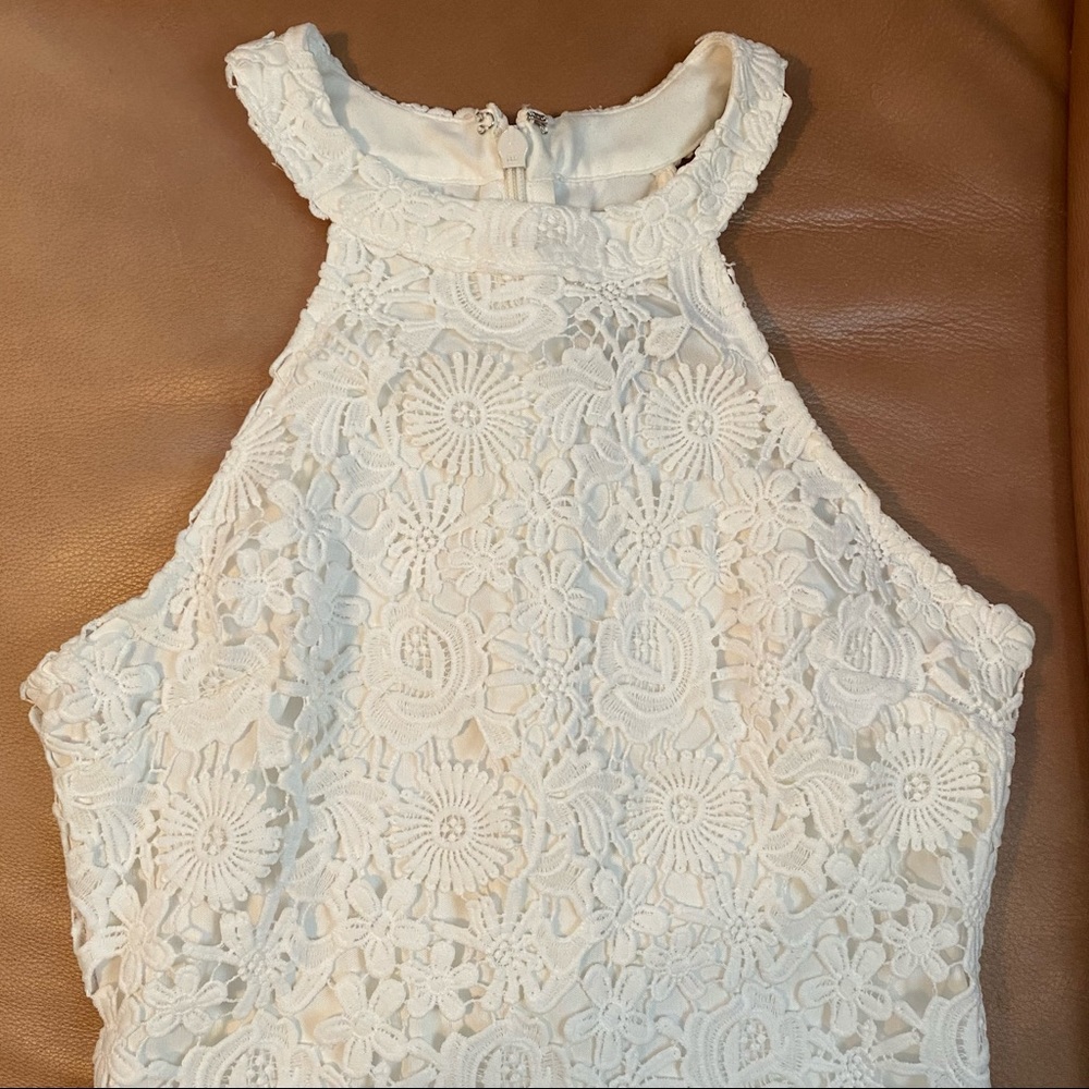 Ivory Lace Mini Dress - Picture 4 of 5